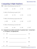 Comparing 3-Digit Numbers - MCQ | Worksheet #1