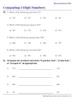 Comparing 3-Digit Numbers - MCQ and Words