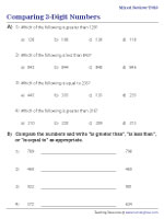 Comparing 3-Digit Numbers - MCQ | Worksheet #2