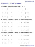 Comparing 3-Digit Numbers - Standard and Circling