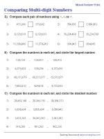 Comparing and Circling the Greater or Smaller Multi-digit Number