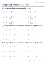 Comparing Numbers up to 10 - Type 2