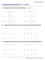 Comparing Numbers up to 20 - Type 2