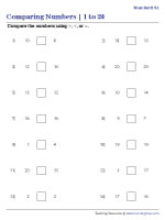 Comparing Numbers up to 20 - Type 1