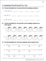 Counting Backward by 12s Worksheets