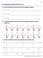 Counting Backward by 5s Worksheets