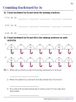 Counting Backward by 5s Worksheets