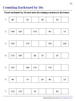 Counting Backward by 10s - Number Patterns