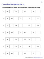 Counting Backward by 2s - Number Patterns