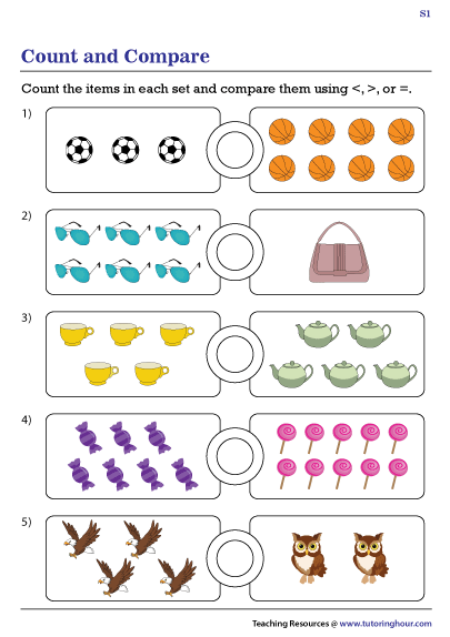 Count And Compare Worksheets Kindergarten Number Line Addition 