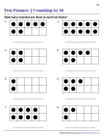 Ten Frames Worksheets