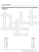 State Abbreviations Crossword Puzzle