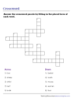 Making Plurals - Crossword Puzzle