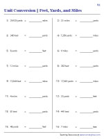 Unit Conversion - Feet, Yards, and Miles