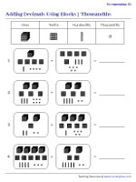 Completing Decimal Addition Sentences - Thousandths - Without Regrouping