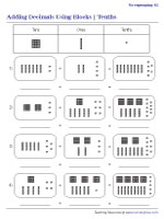 Writing Decimal Addition Sentences - Tenths - Without Regrouping