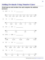 Drawing Hops and Completing Decimal Addition Sentences