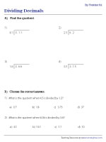 Dividing Decimals by Tenths