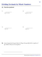 Dividing Decimals by Whole Numbers 2
