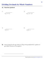 Dividing Decimals by Whole Numbers 2