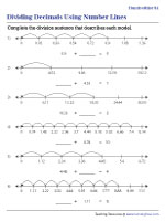 Missing Decimals in Number Lines - Hundredths