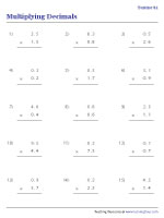 Multiplying Decimals with Tenths - Vertical