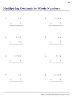 Multiplying Decimals by Whole Numbers