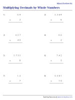 Multiplying Decimals by Whole Numbers - Mixed Review