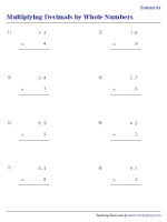 Multiplying Decimals by Whole Numbers