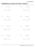Multiplying Decimals by Whole Numbers - Thousandths