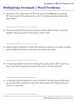 multiplying decimals word problems pdf Multiplying Decimals by Whole Numbers Word Problems - Customary 2