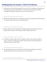 multiplying decimals word problems pdf Multiplying Decimals Word Problems - Customary 2