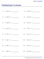 Multiplying Decimals Worksheets