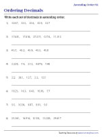 Ordering Decimals