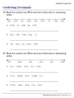 Ordering Decimals Using Number Lines