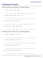 Ordering Decimals up to Hundredths