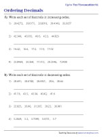 Ordering Decimals up to Ten Thousandths