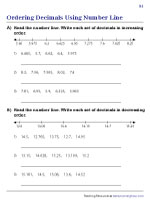 Ordering Decimals Worksheets