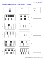 Subtracting Decimals Using Blocks