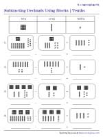 Writing Decimal Subtraction Sentences - Tenths - Without Regrouping