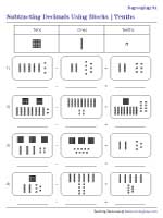 Writing Decimal Subtraction Sentences - Tenths - With Regrouping