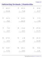 Subtracting Decimals with Hundredths