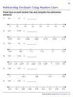 Drawing Hops - Decimal Subtraction Using Number Lines