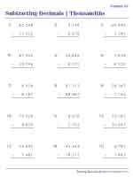 Subtracting Decimals with Thousandths