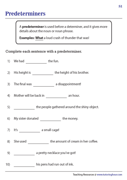 Predeterminers