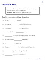 Choose Correct Predeterminers to Complete Sentences