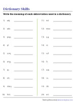 Writing Meanings of Dictionary Abbreviations