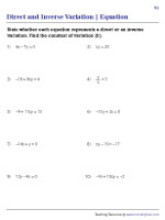 Direct and Inverse Variation - Equation