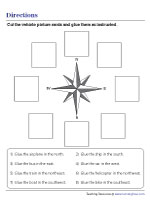 Cardinal and Intercardinal Points - Cut and Glue