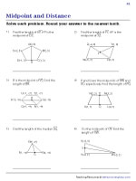Midpoint and Distance Worksheets